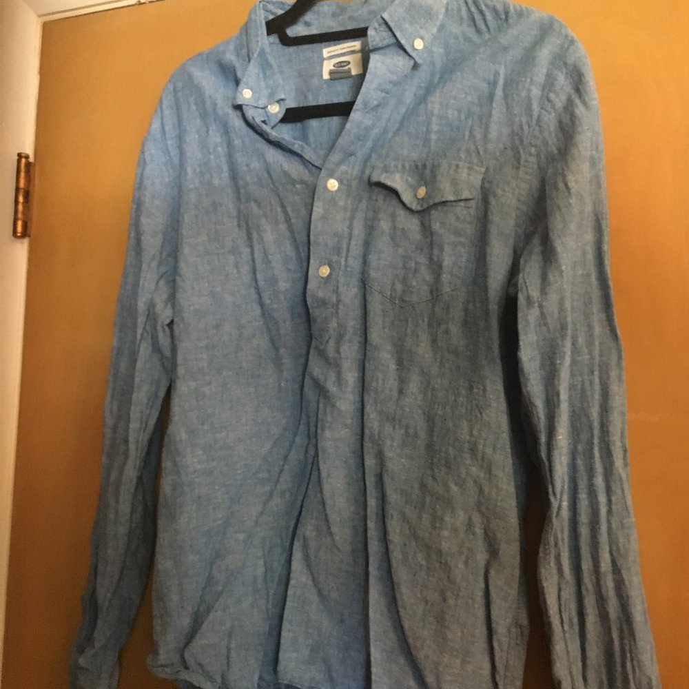Men's denim half button down